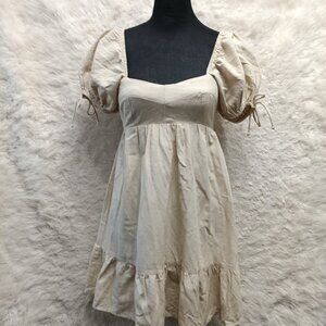 Sim and Sam Women's 100% Linen Cream Dress Size S